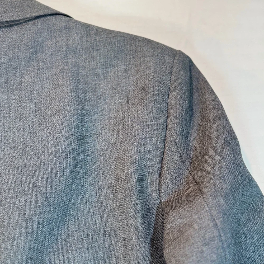Vintage Quad JCPenney Mens Gray Two Button Blazer Sport Coat Patch Pockets 40R